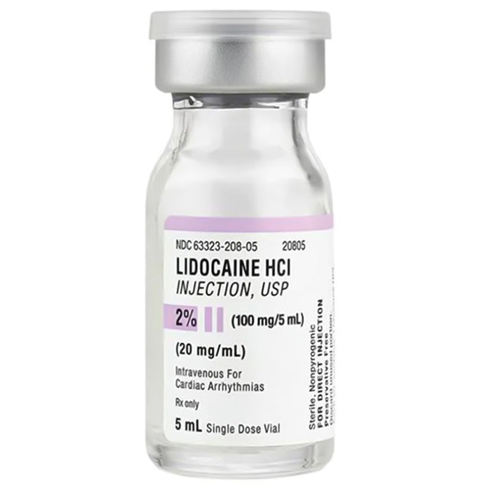 lidocaine b12 injections Lidocaine 2% HCl for Injection Local Anesthetic 5 ml Preservative Free 25/Tray (Rx)