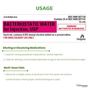 Bacteriostatic Water Injection by Hospira, Multiple Dose Vials 30 mL 25/Pack (Rx)