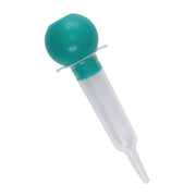Bulb Irrigation Syringe with a white tube used for irrigating wounds.