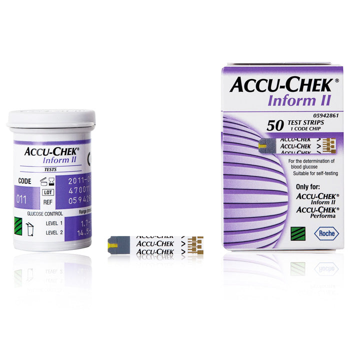 Accu-Chek Inform II Blood Glucose Test Strips Roche 05942861001 ...