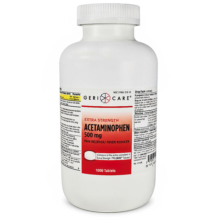 Acetaminophen 500mg Extra Strength Tablets 1000 Count by Geri-Care