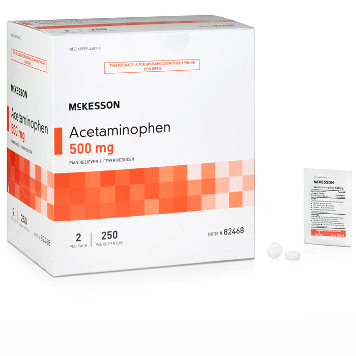 Acetaminophen Extra-Strength 500mg Unit Dose Tablets 250 x 2