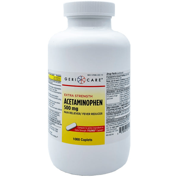 Acetaminophen Tablets 500 mg Extra Strength Bulk Bottle 1000 Count