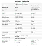 Acetaminophen USP For Compounding (API) (Rx) 500 g 1 Kg