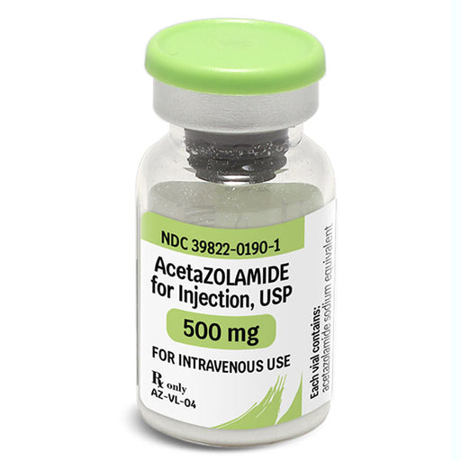 Acetazolamide for Injection 500 mg Vial: Treats glaucoma, edema; reduces intraocular pressure and balances fluid levels.