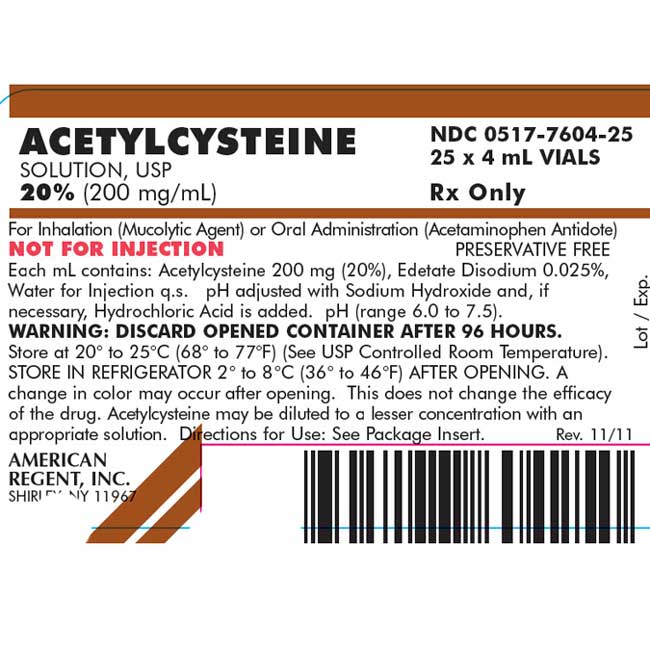 Acetylcysteine Inhalation Solution (Acetaminophen Antidote