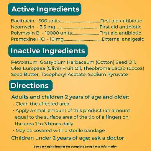 Actice Ingredients and Directions for Neosporin Pain, Itch and Scar Antibiotic Ointment