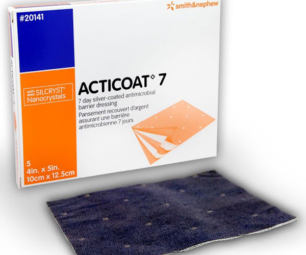 Acticoat 7 Day Antimicrobial Silver Wound Dressings 4 x 5" by Smith & Nephew 5/Box Acticoat 7 Day Antimicrobial Silver Wound Dressings 4 x 5" by Smith & Nephew 5/Box
