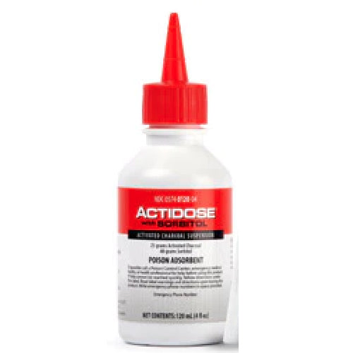 Actidose with Sorbitol Activated Charcoal Poison Absorbent Liquid 4 oz