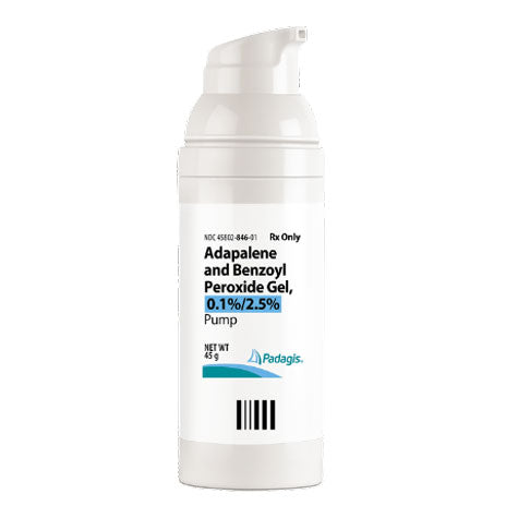 Adapalene and Benzoyl Peroxide Gel 0.1% / 2.5% Pump Bottle 45 Gram (Rx ...