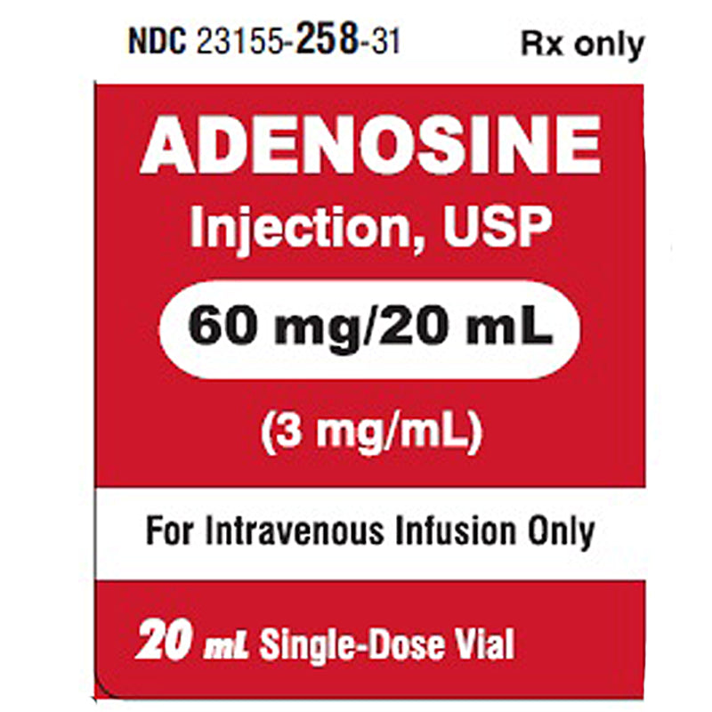 Adenosine for Injection 60 mg/ 20 ml Single Dose Vial 20 mL (Rx ...