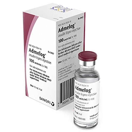 Sanofi Aventis Admelog Insulin Lispro Injection U-100 Multiple Dose Vial 10 mL **Requires Refrigeration** | Mountainside Medical Equipment 1-888-687-4334 to Buy