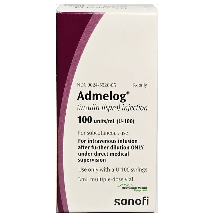 Admelog Insulin Lispro Injection U-100 Multiple Dose Vial 3 mL (Rx) ** Mountainside Medical Admelog Insulin Lispro Injection U-100 Multiple Dose Vial 3 mL (Rx) ** Mountainside Medical