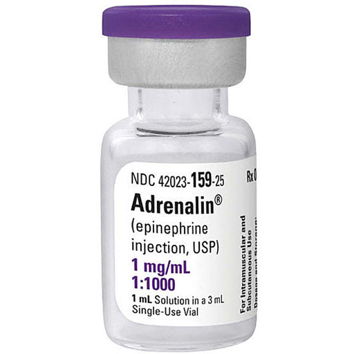 Buy Par Sterile Products LLC Adrenalin Epinephrine Injection (1:1000) 1 mg Single-Dose Vials x 25/tray (Rx)  online at Mountainside Medical Equipment