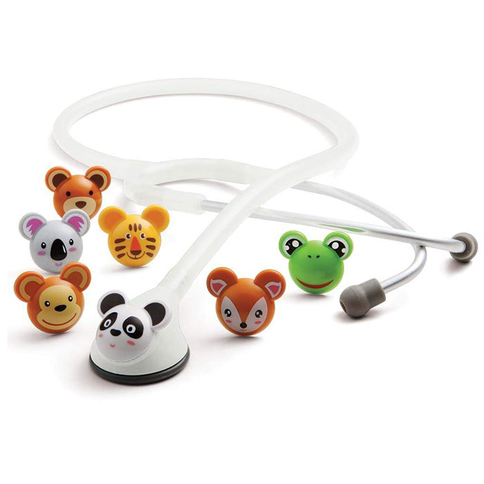 Adimal Pediatric Stethoscope in white, designed for precise auscultation, offers a child-friendly approach to pediatric cardiac and respiratory exams.