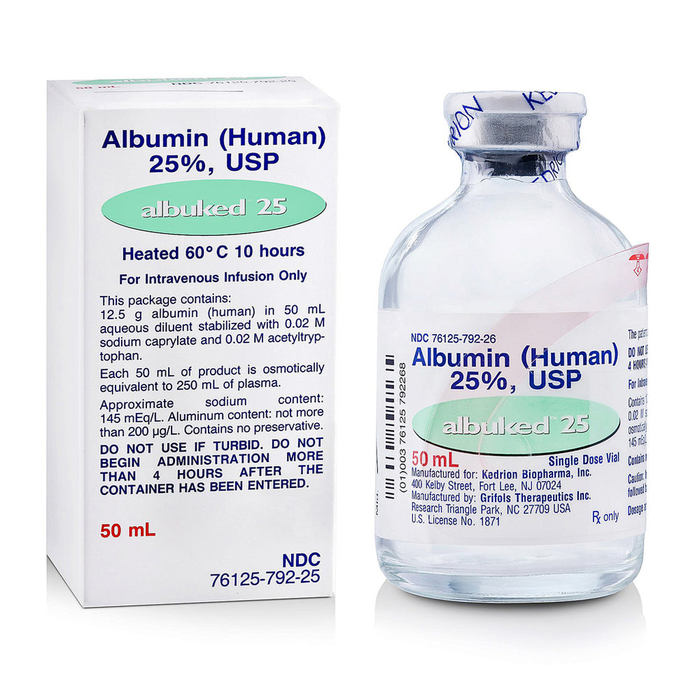 Albuked 25 Albumin Human 25% Injection Solution USP 50 mL by Kenrion BioPharma (Rx)