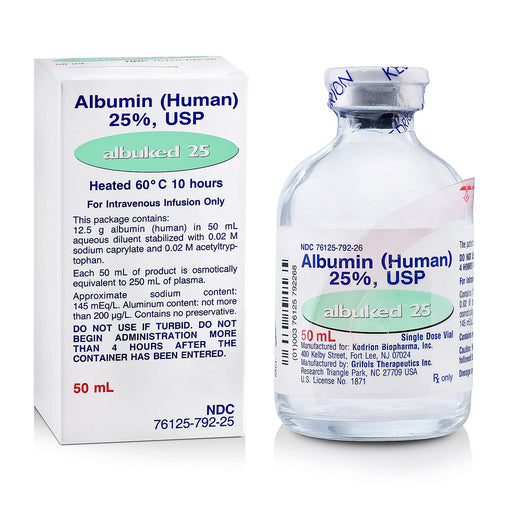 Albuked 25 Albumin Human 25% Injection Solution USP 50 mL by Kenrion BioPharma (Rx)