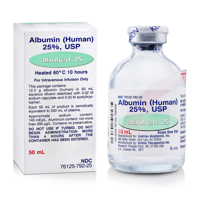 Albuked 25 Albumin Human 25% Injection Solution USP 50 mL by Kenrion BioPharma (Rx)
