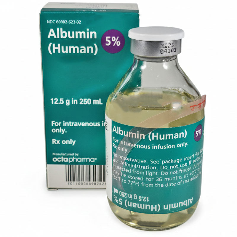 Albumin (Human) 5% in 50 mL IV Solution Vial 250 mL Glass Vial
