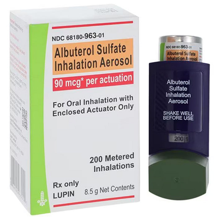 Albuterol Sulfate Inhaler Aerosol 90mcg Bronchitis Relief 200