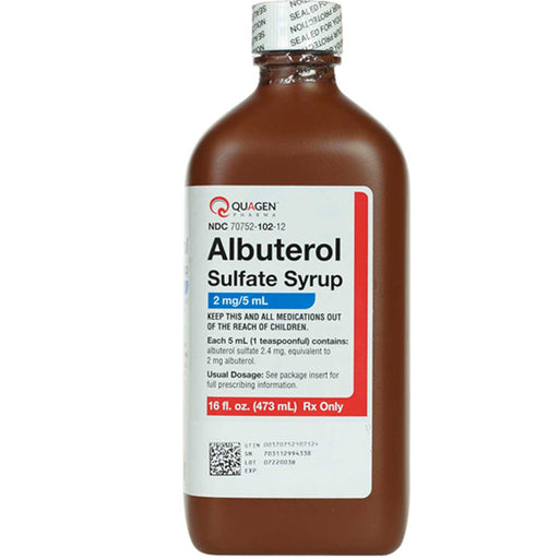 Buy Quagen Pharma Albuterol Sulfate Syrup 2 mg/ 5 mL Oral Liquid 473 mL  online at Mountainside Medical Equipment