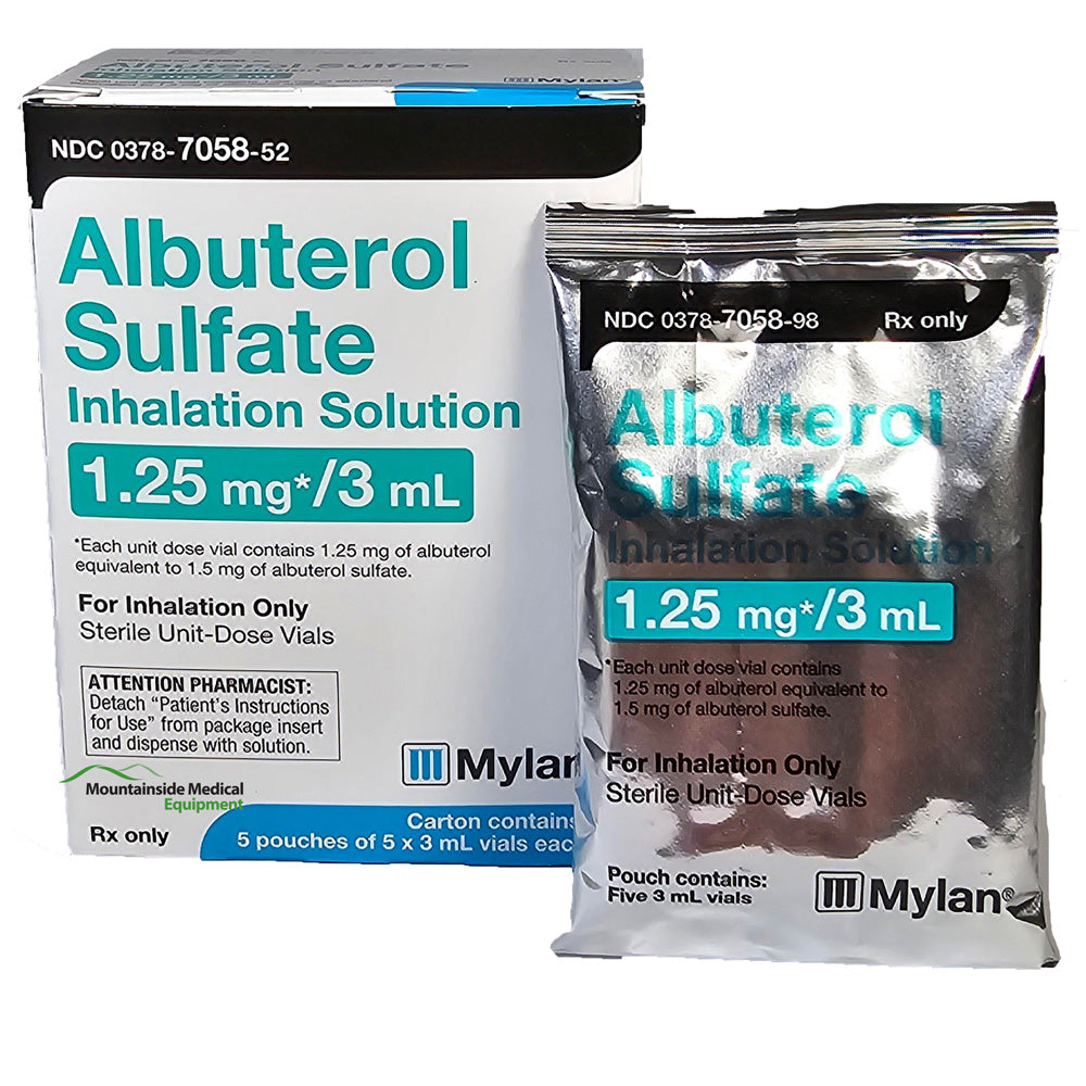 Albuterol Sulfate for Inhalation 1 25 mg Ampules by Mylan 3 mL x 25/Bo Albuterol Sulfate for Inhalation 1 25 mg Ampules by Mylan 3 mL x 25/Bo