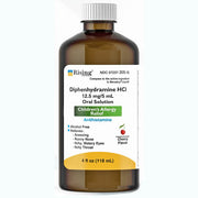 Allergy Relief Liquid Medicine with Diphenhydramine HCL 12.5mg Kids Allergy Syrup 118 mL