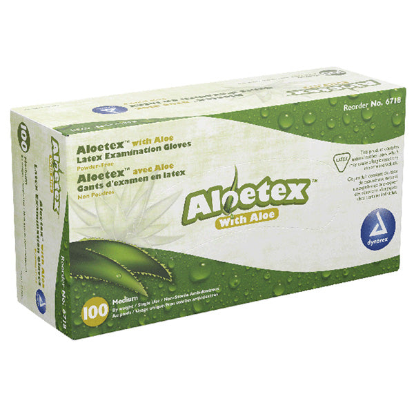 AloeTex Latex Gloves with Aloe Vera, Powder Free — Mountainside Medical