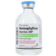 Aminophylline for Injection 500 mg vial, a bronchodilator used in managing asthma, COPD, and improving respiratory function.