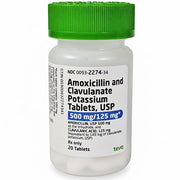Amoxicillin and Clavulanate Potassium 500 mg/125 mg Tablets 20/Bottle (Rx) Default Title