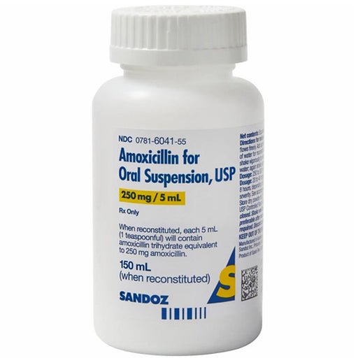 Amoxicillin Oral Suspension Liquid 250mg/5mL (150 ml)