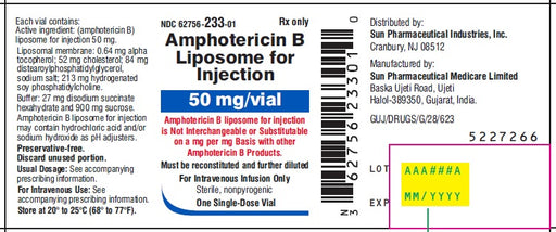 Amphotericin B Liposome 50 mg Per Vial SIngle-Dose Vial 50 mg by Sun Pharmaceutical (RX) Default Title