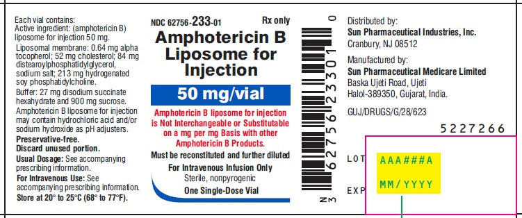 Package Label for Amphotericin B Liposome 50 mg Per Vial SIngle-Dose Vial 