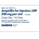 Ampicillin for Injection 500 mg Per Vial by Sandoz 10/Box (RX)