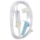 IV Administration Set 15 Drop with Slide Clamp, (2) Needle-Free Y-Sites, Roller Clamp, Rotating Male Luer Lock, 78 inch
