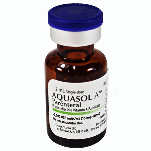 Aquasol A Parenteral (Vitamin A Injection) Vial to treat Vitamin A Deficiency.