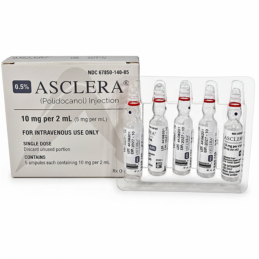 Asclera Polidocanol Injection 0.5% by Methapharm. NDC: 67850-0140-05