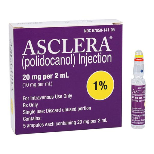 Asclera Polidocanol Injection 1% treats varicose veins effectively. Reliable sclerotherapy for enhanced vascular health.