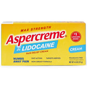 Aspercreme with Lidocaine Pain Relieving Cream, Fragrance Free 4.3 oz