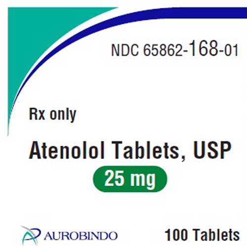 Atenolol Tablets 25 mg by Aurobindo Pharma 100 Count (RX)