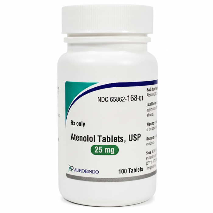 Atenolol Tablets 25 mg by Aurobindo. NDC: 65862-0168-01