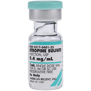 Buy American Regent Atropine Sulfate Injection 0.4mg/mL Single-Dose Vials 1 mL x 25/Pack American Regent  online at Mountainside Medical Equipment