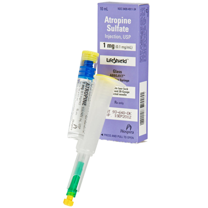 Mountainside Medical Equipment | Antivagal agent, Atropine, Atropine Sulfate, doctor-only, prefilled syringe, prefilled syringes, Treat bradyasystolic cardiac arrest