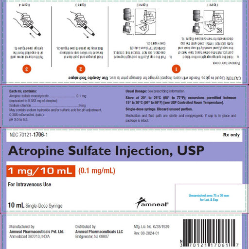Atropine Sulfate Injection Prefilled Syringes 10 ml Amneal Pharmaceuticals