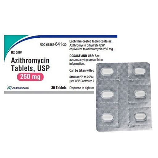 Azithromycin 250 mg Tablets Blister Pack (3x6) 18 Count 