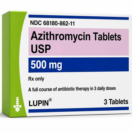 Azithromycin 500 mg Tablets, 3 Pack by Lupin Pharma