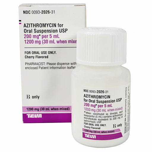 Azithromycin Oral Suspension Solution 200mg by Teva Pharma