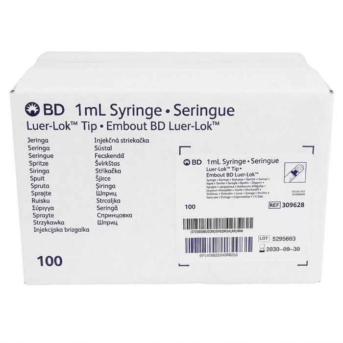 BD 1 mL Syringe with Luer-Lok Tip Without Safety 100/Box BD 309628