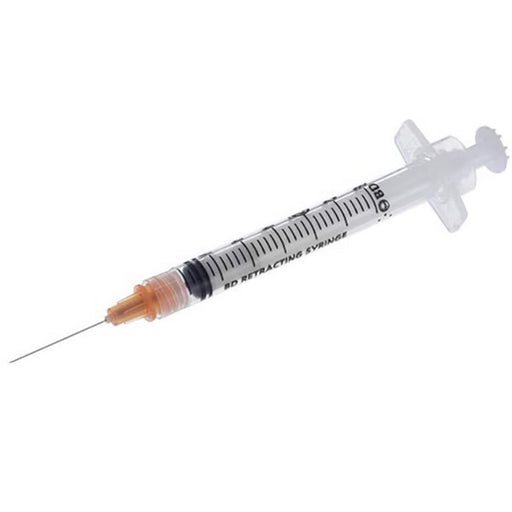 BD 25 gauge x 5/8" Integra Retracting Safety Syringe 3 mL,