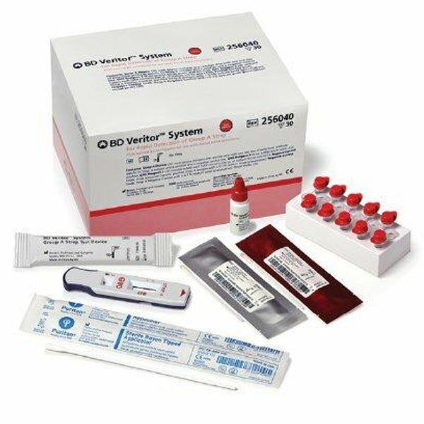 All supplies included in BD 256040 Veritor System for Rapid Strep A Testing Kit